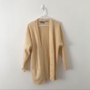 vintage pastel yellow cardigan